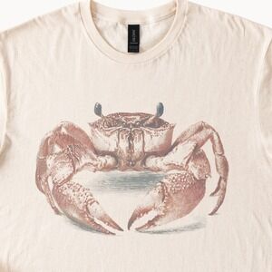 Vintage Crustacean Graphic Tee Natural Scientific Illustration